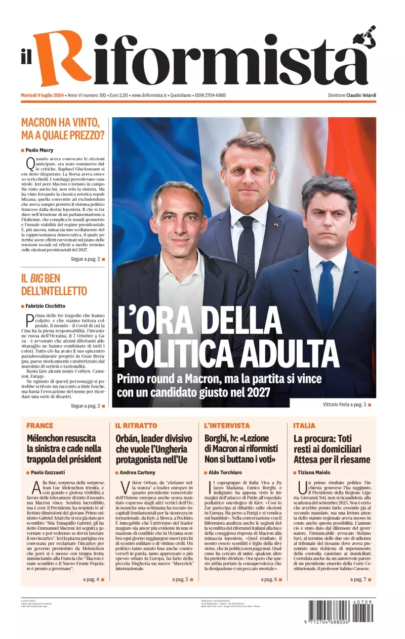 Prima-pagina-il-riformista-edizione-del-9-Luglio-2024