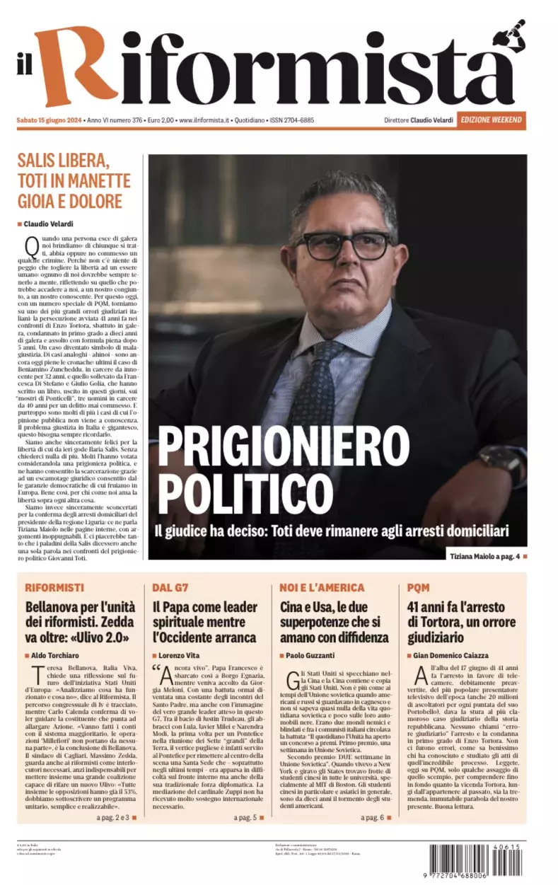 Prima-pagina-il-riformista-edizione-del-15-Giugno-2024