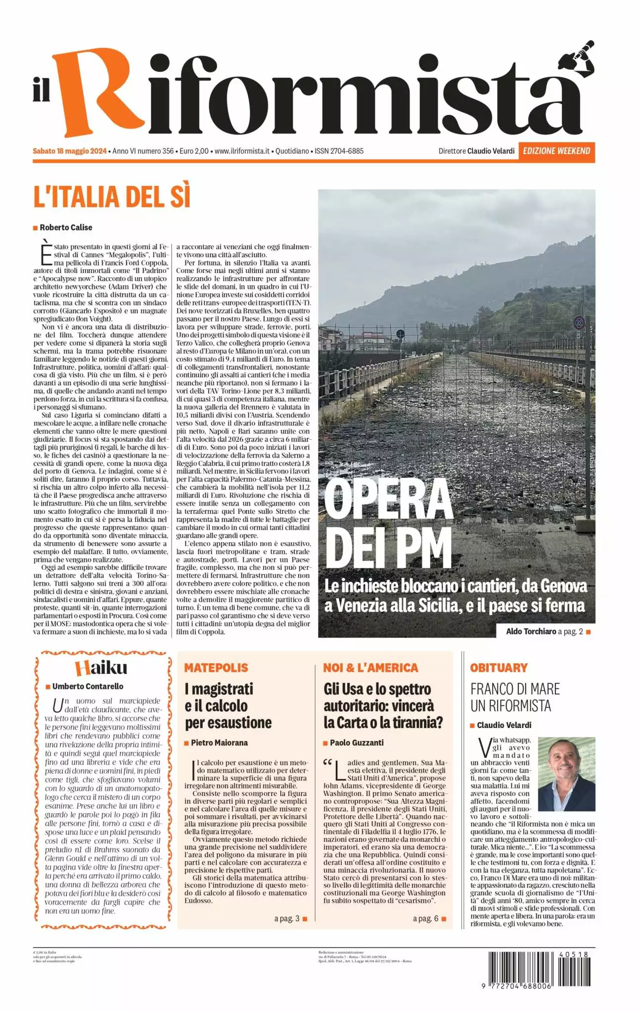 Prima-pagina-il-riformista-edizione-del-18-05-2024