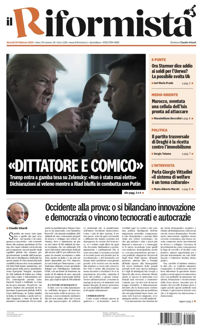 Prima-pagina-il-riformista-edizione-del-20-Febbraio-2025