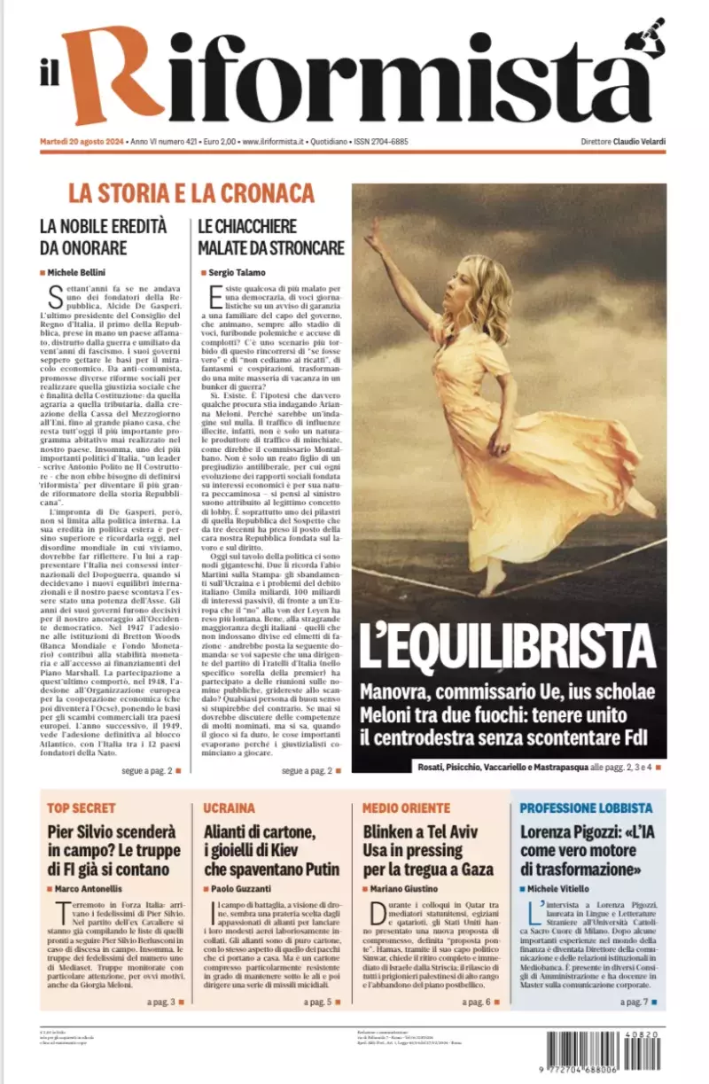 Prima-pagina-il-riformista-edizione-del-20-Agosto-2024