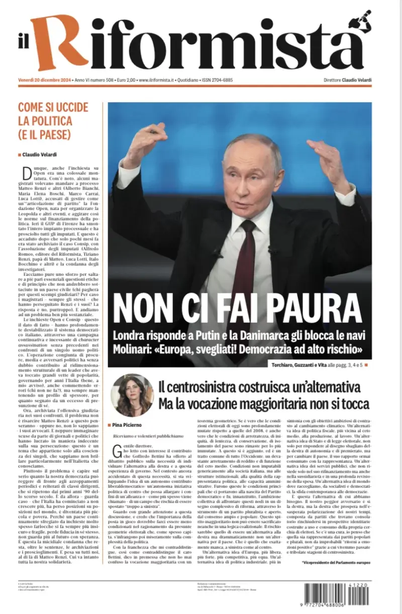 Prima-pagina-il-riformista-edizione-del-20-Dicembre-2024