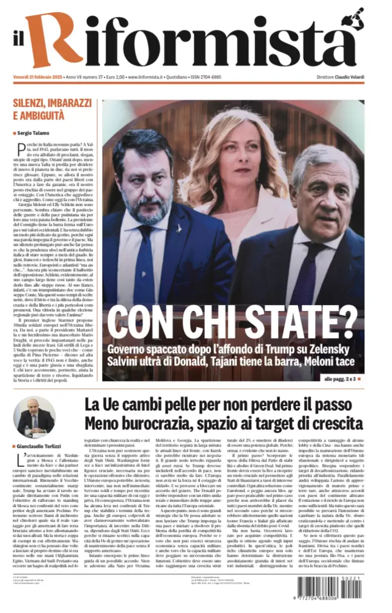 Prima-pagina-il-riformista-edizione-del-21-Febbraio-2025