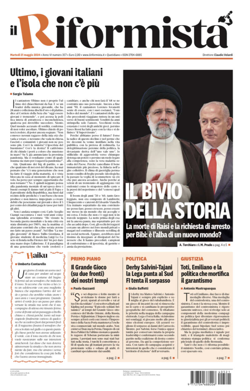 Prima-pagina-il-riformista-edizione-del-21-05-2024