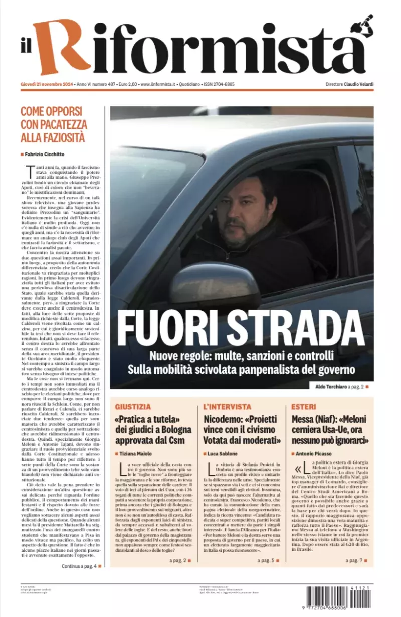 Prima-pagina-il-riformista-edizione-del-21-Novembre-2024