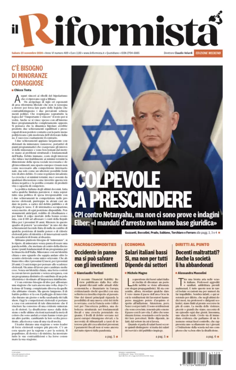 Prima-pagina-il-riformista-edizione-del-23-Novembre-2024