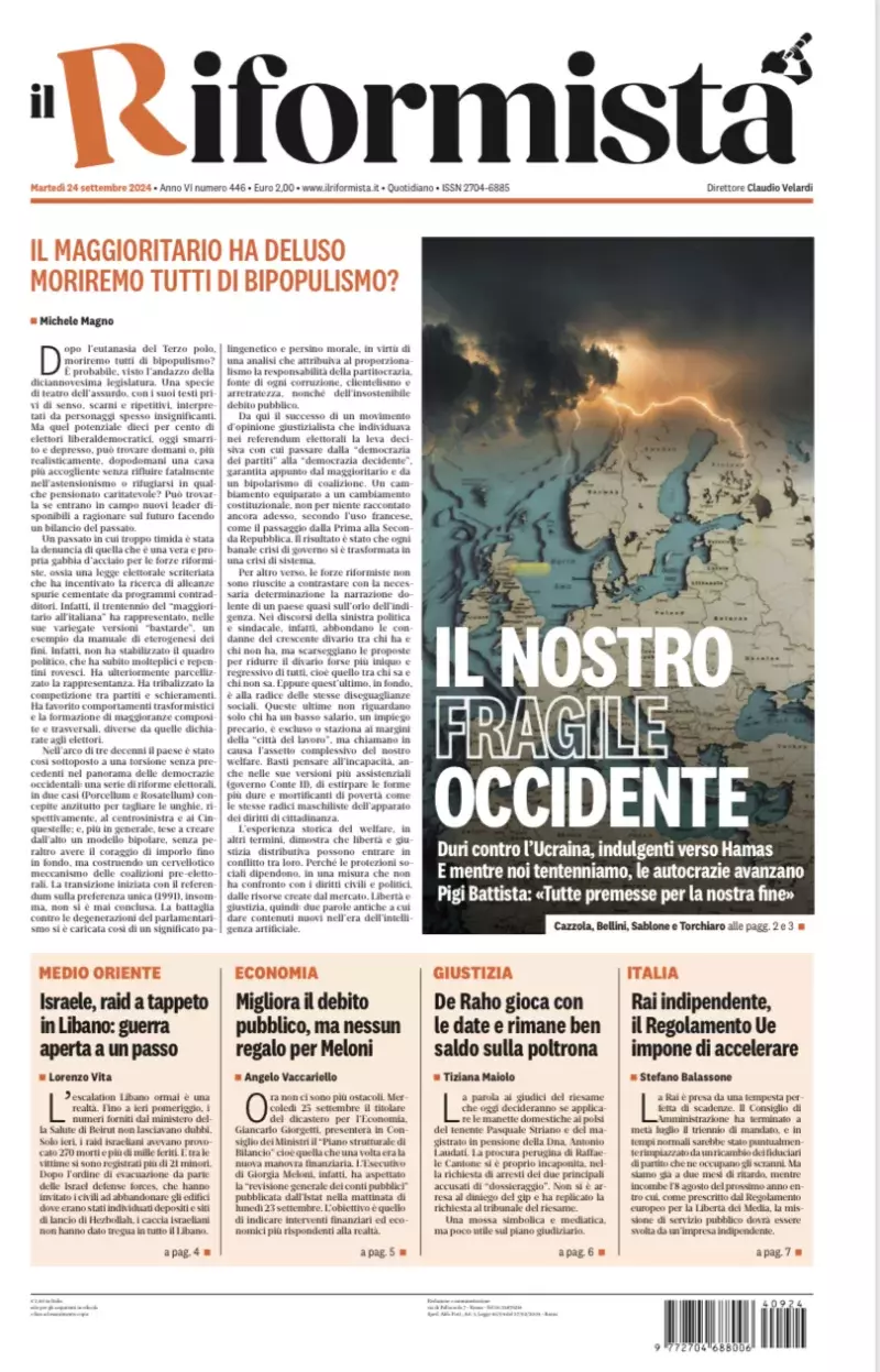 Prima-pagina-il-riformista-edizione-del-24-Settembre-2024