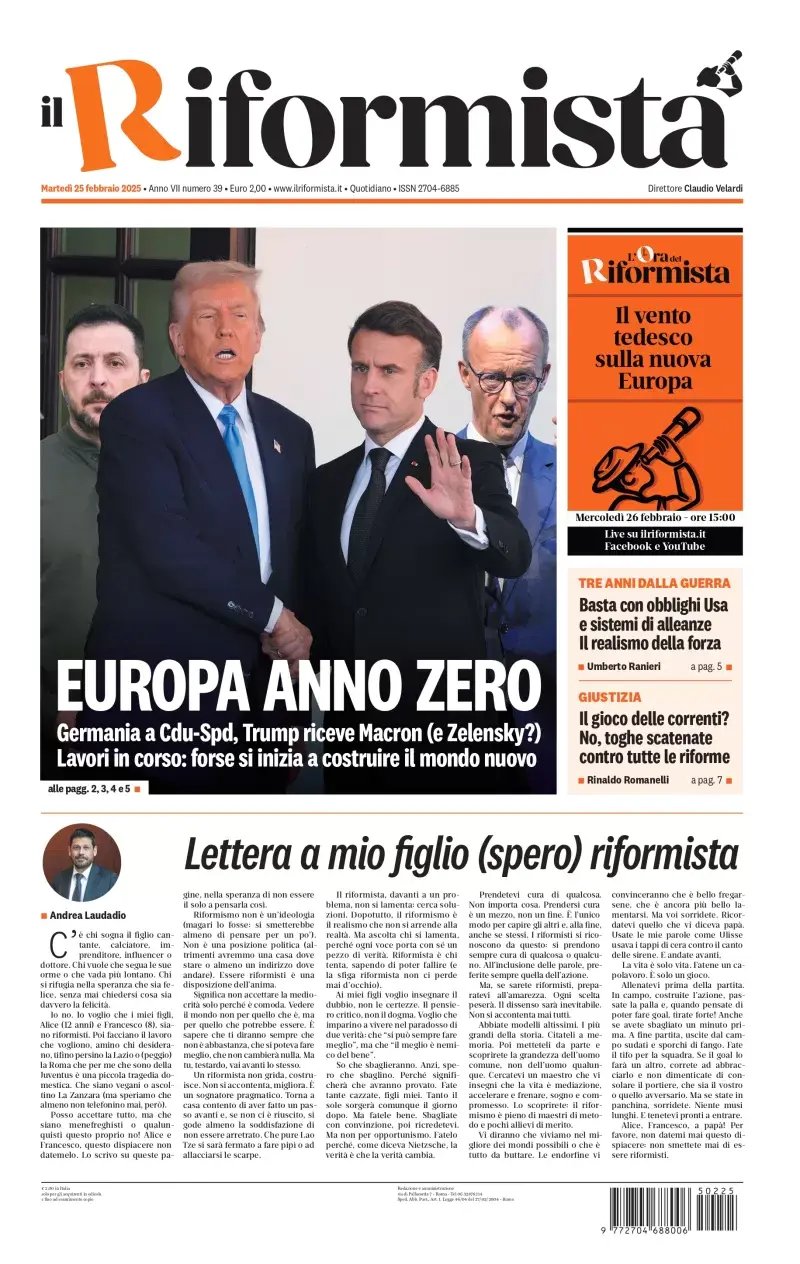 Prima-pagina-il-riformista-edizione-del-25-Febbraio-2025