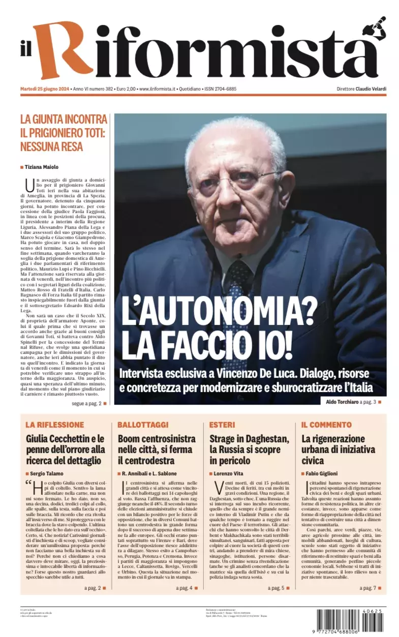 Prima-pagina-il-riformista-edizione-del-25-Giugno-2024