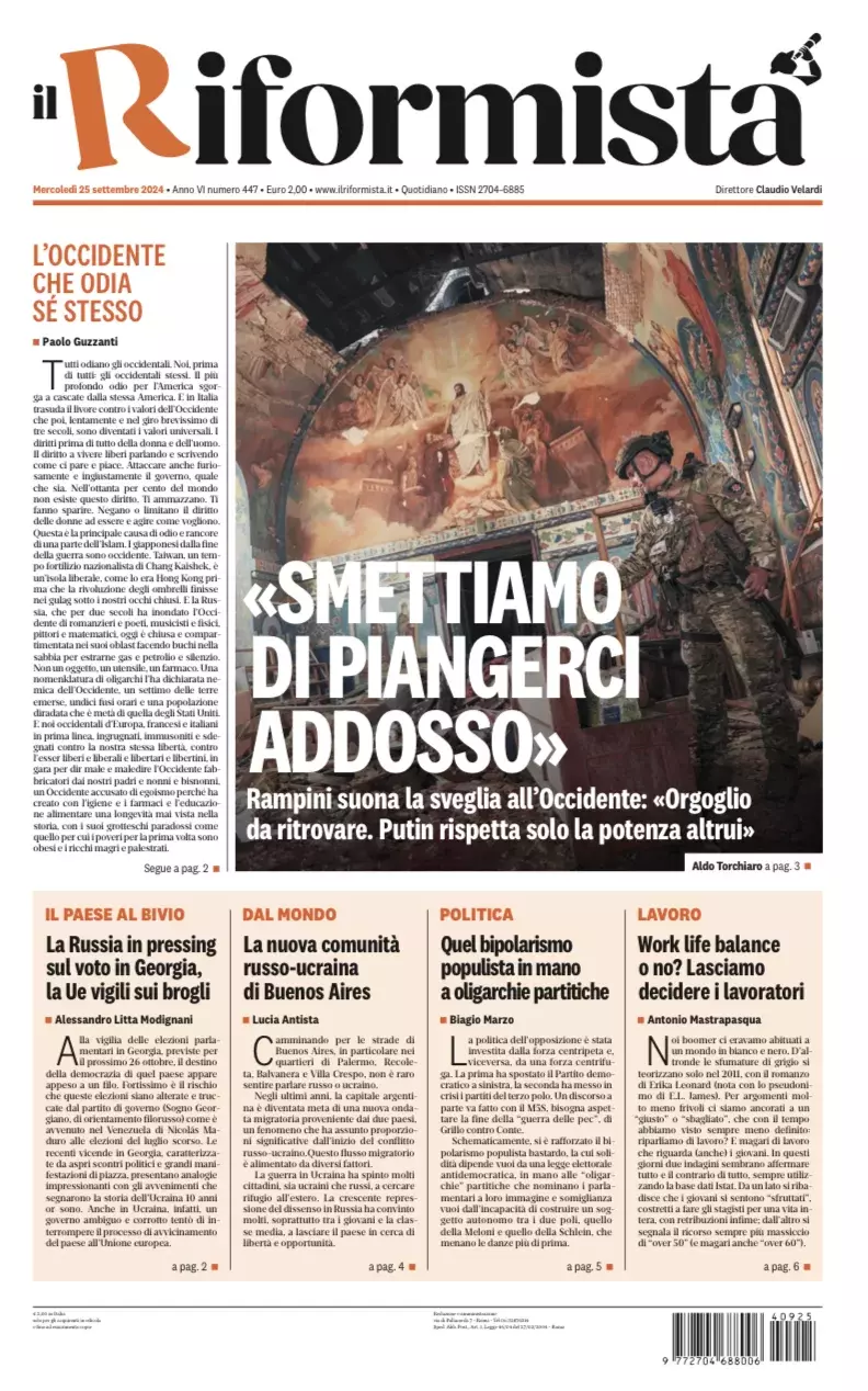 Prima-pagina-il-riformista-edizione-del-25-Settembre-2024