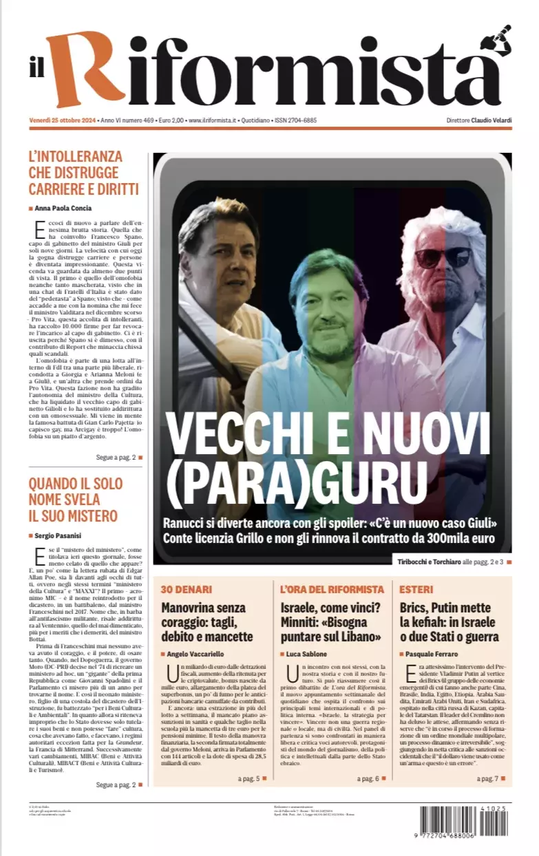 Prima-pagina-il-riformista-edizione-del-25-Ottobre-2024