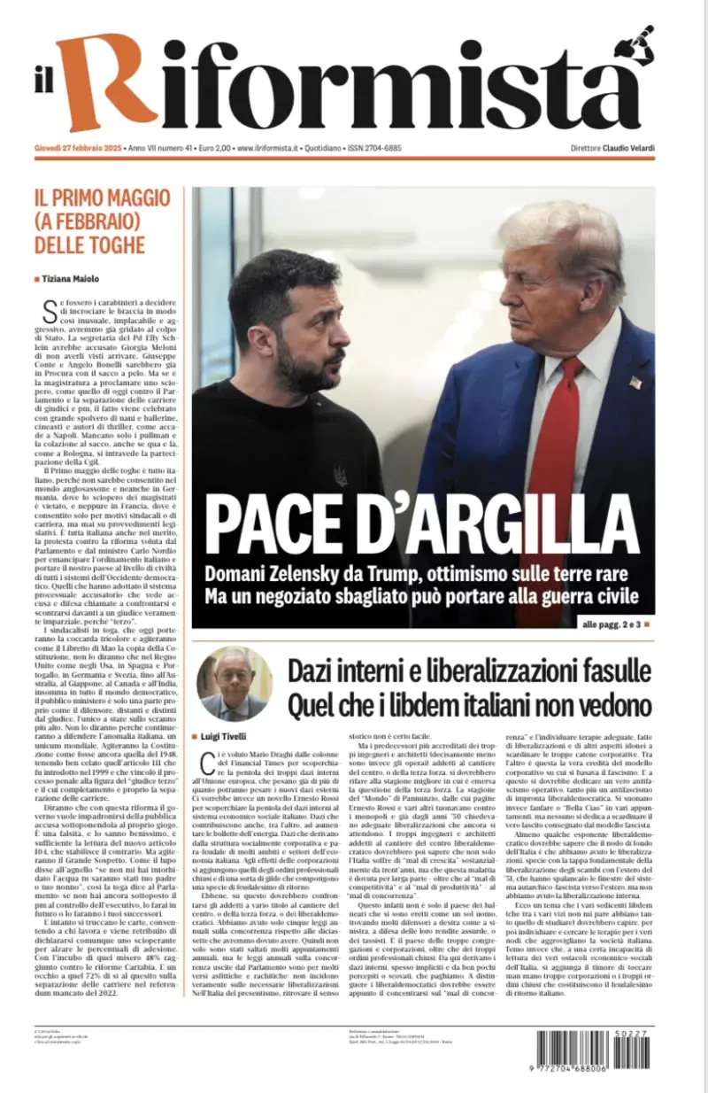 Prima-pagina-il-riformista-edizione-del-27-Febbraio-2025