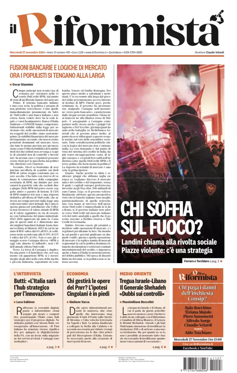 Prima-pagina-il-riformista-edizione-del-27-Novembre-2024