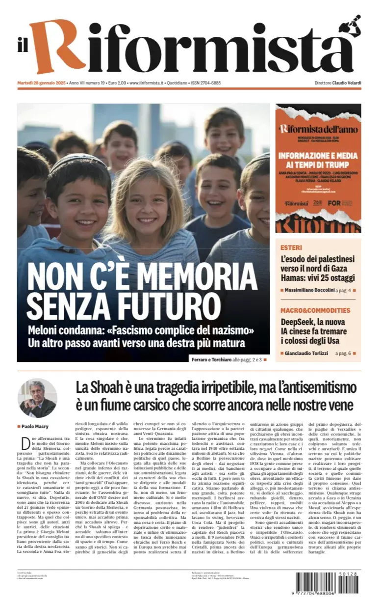 Prima-pagina-il-riformista-edizione-del-28-Gennaio-2025