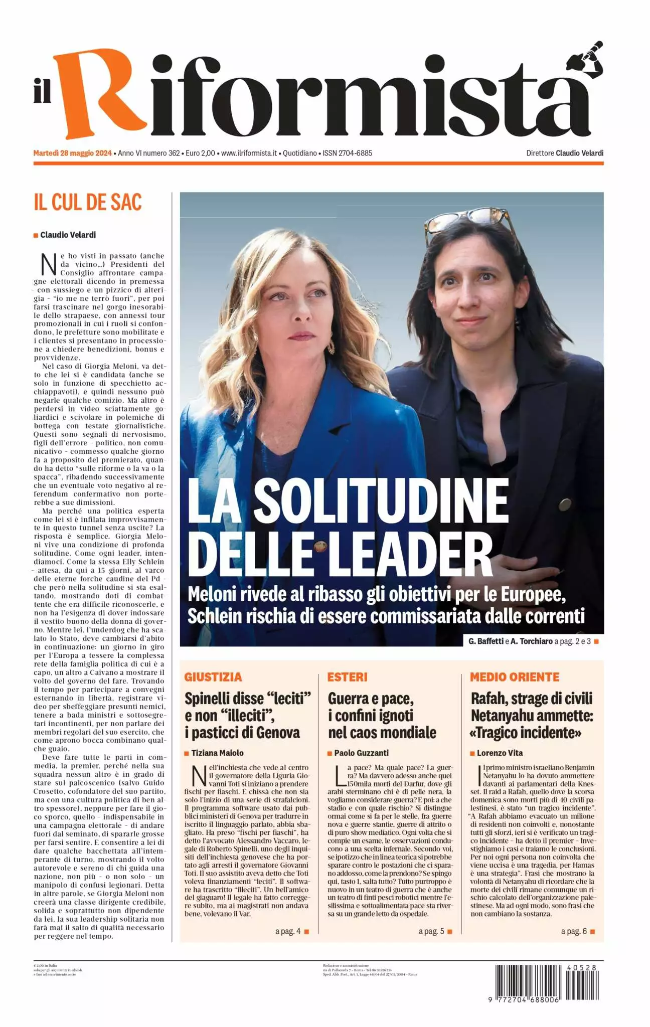 Prima-pagina-il-riformista-edizione-del-28-05-2024