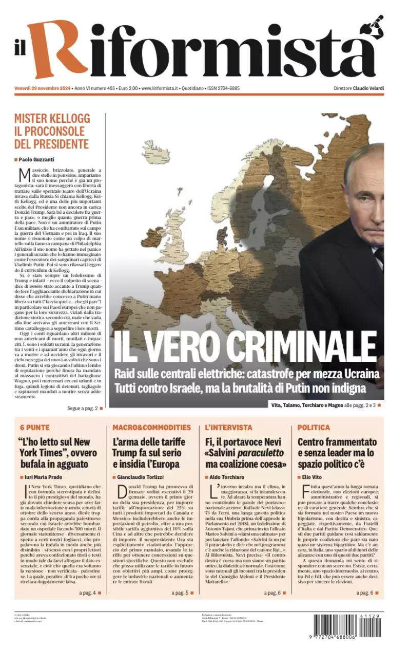 Prima-pagina-il-riformista-edizione-del-29-Novembre-2024