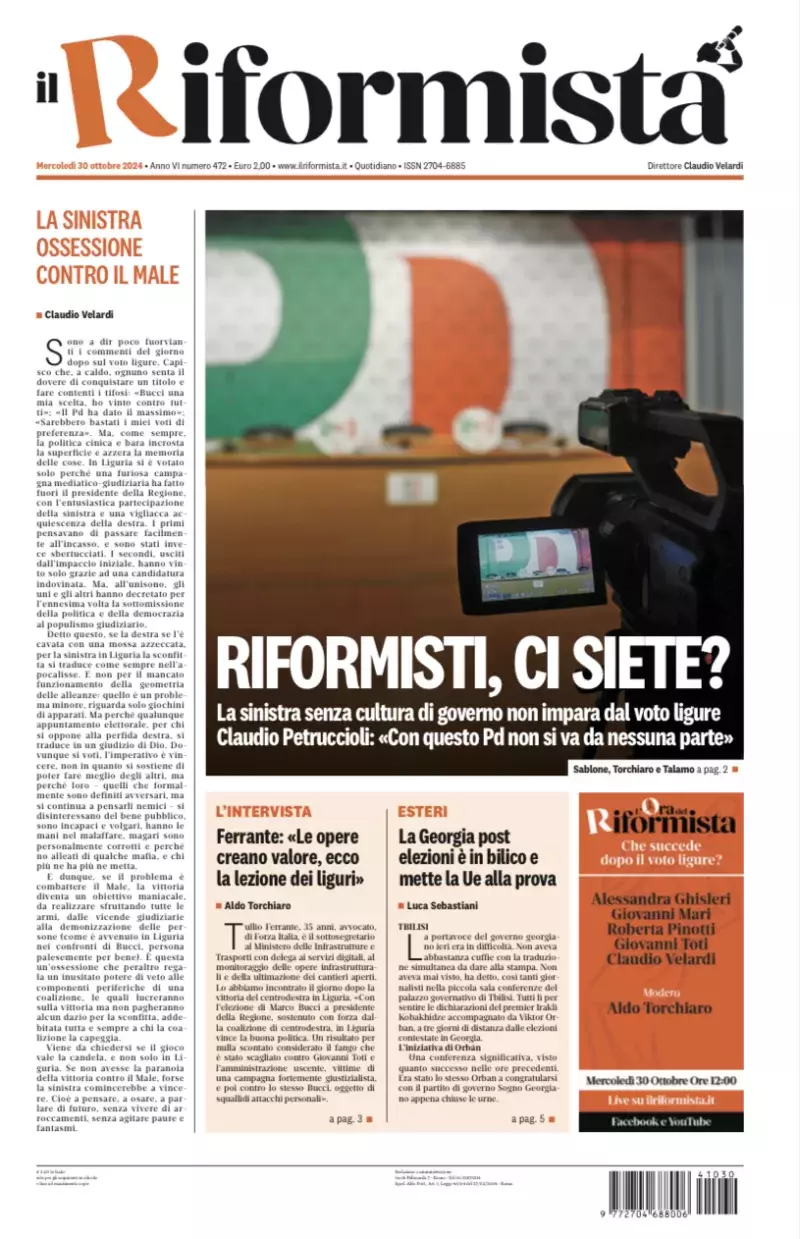 Prima-pagina-il-riformista-edizione-del-30-Ottobre-2024