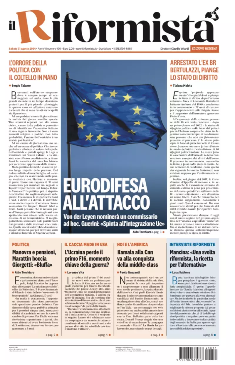 Prima-pagina-il-riformista-edizione-del-31-Agosto-2024