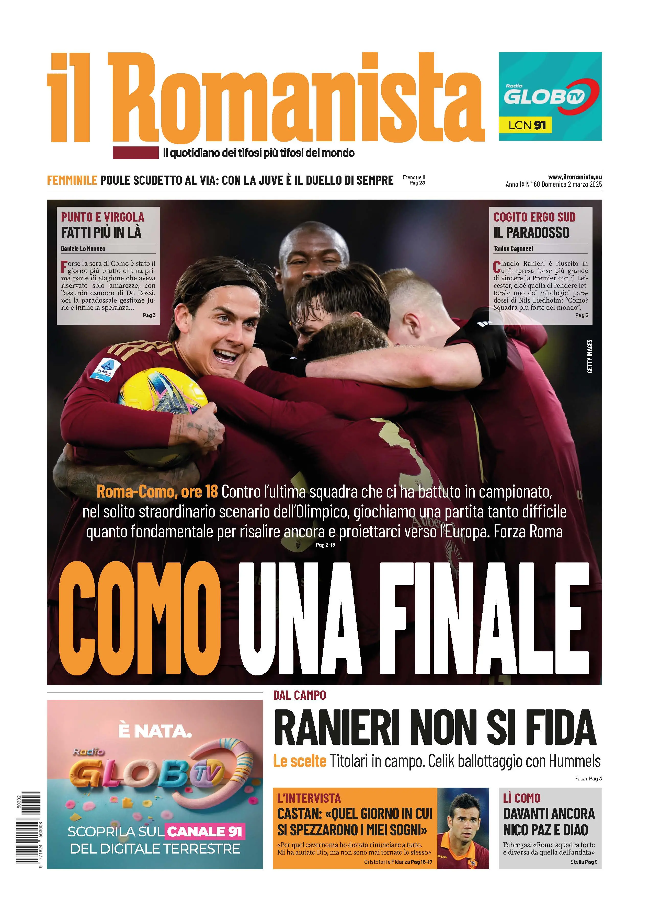 Prima-pagina-Il-Romanista-edizione-di-oggi-02-03-2025