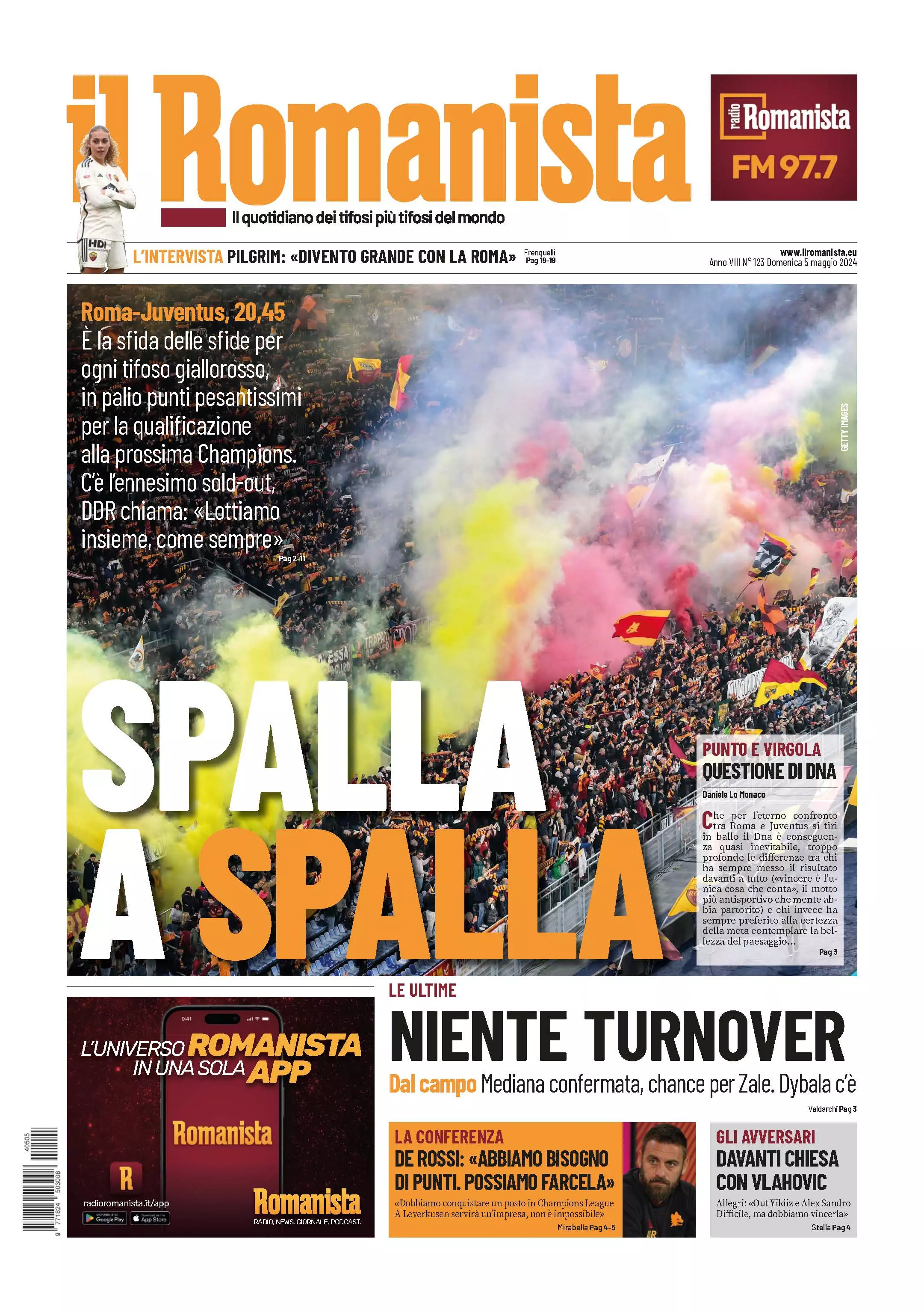 Prima-pagina-Il-Romanista-edizione-di-oggi-05-05-2024