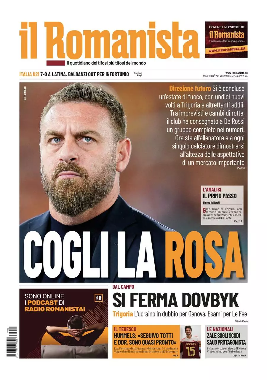 Prima-pagina-Il-Romanista-edizione-di-oggi-06-09-2024