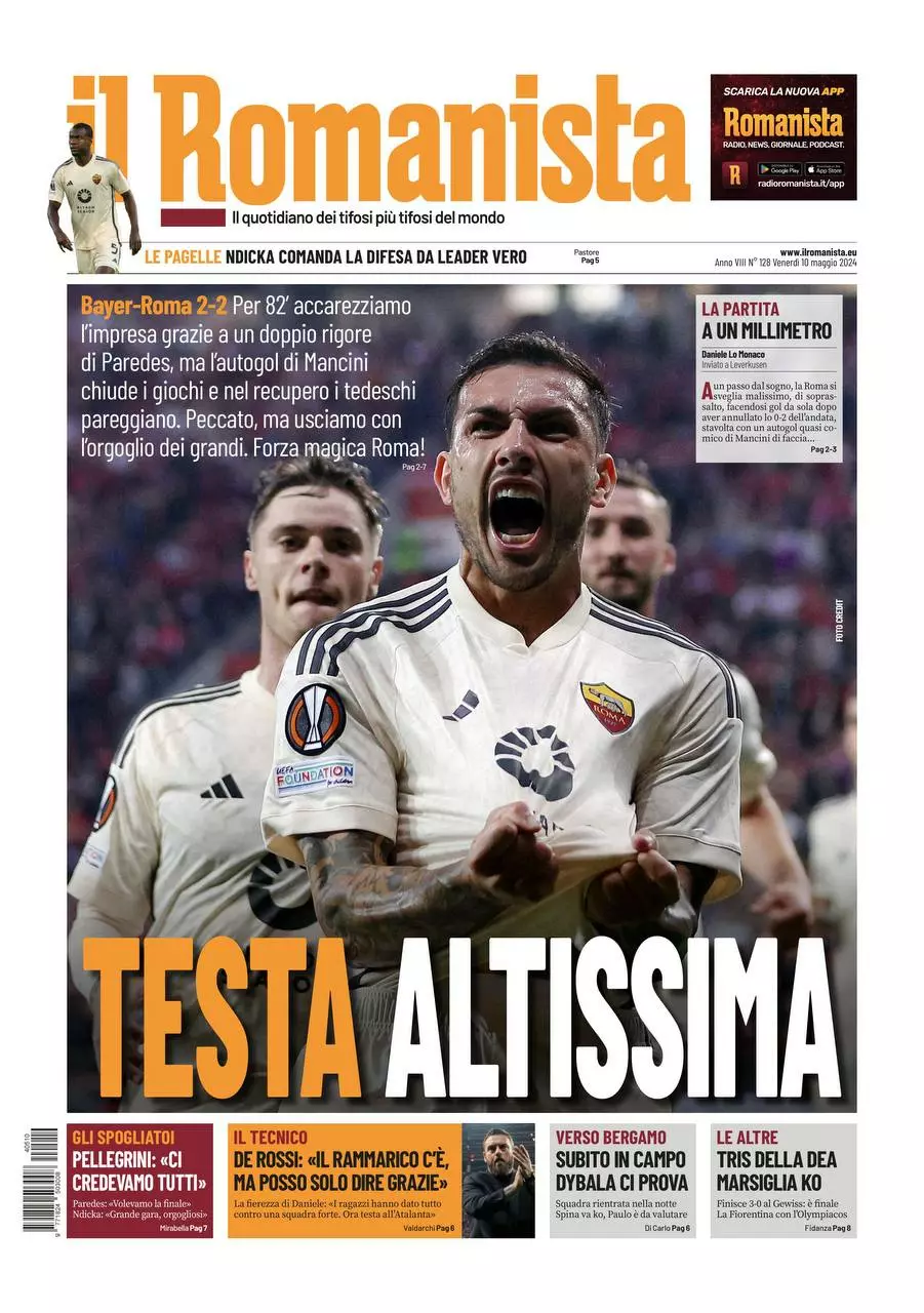 Prima-pagina-Il-Romanista-edizione-di-oggi-10-05-2024