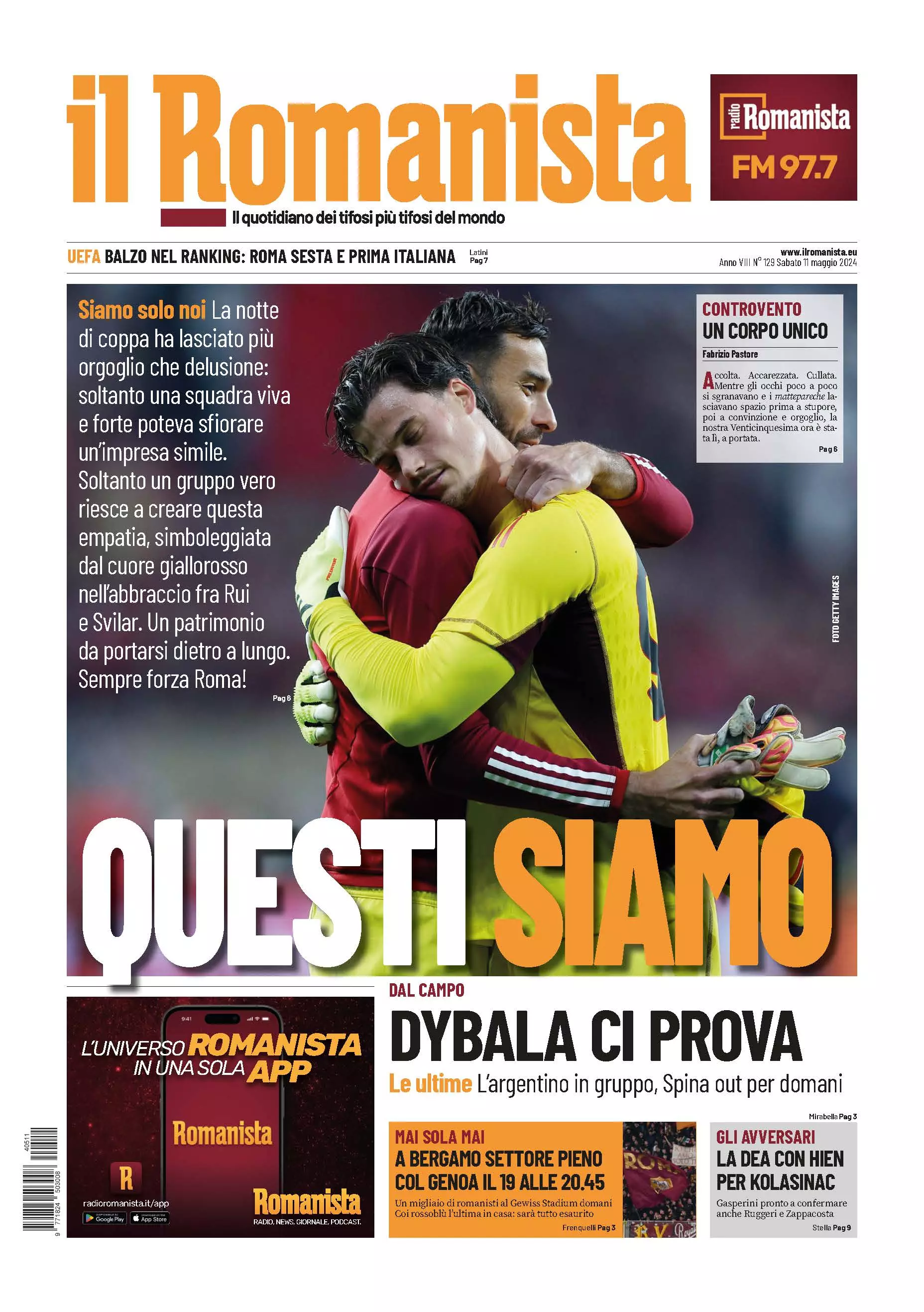 Prima-pagina-Il-Romanista-edizione-di-oggi-11-05-2024