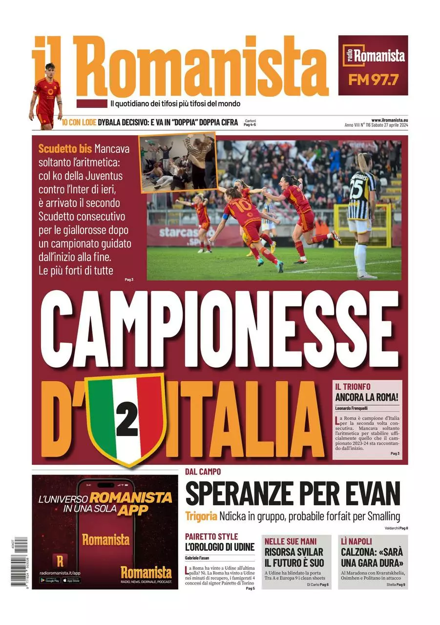 Prima-pagina-Il-Romanista-edizione-di-oggi-27-04-2024