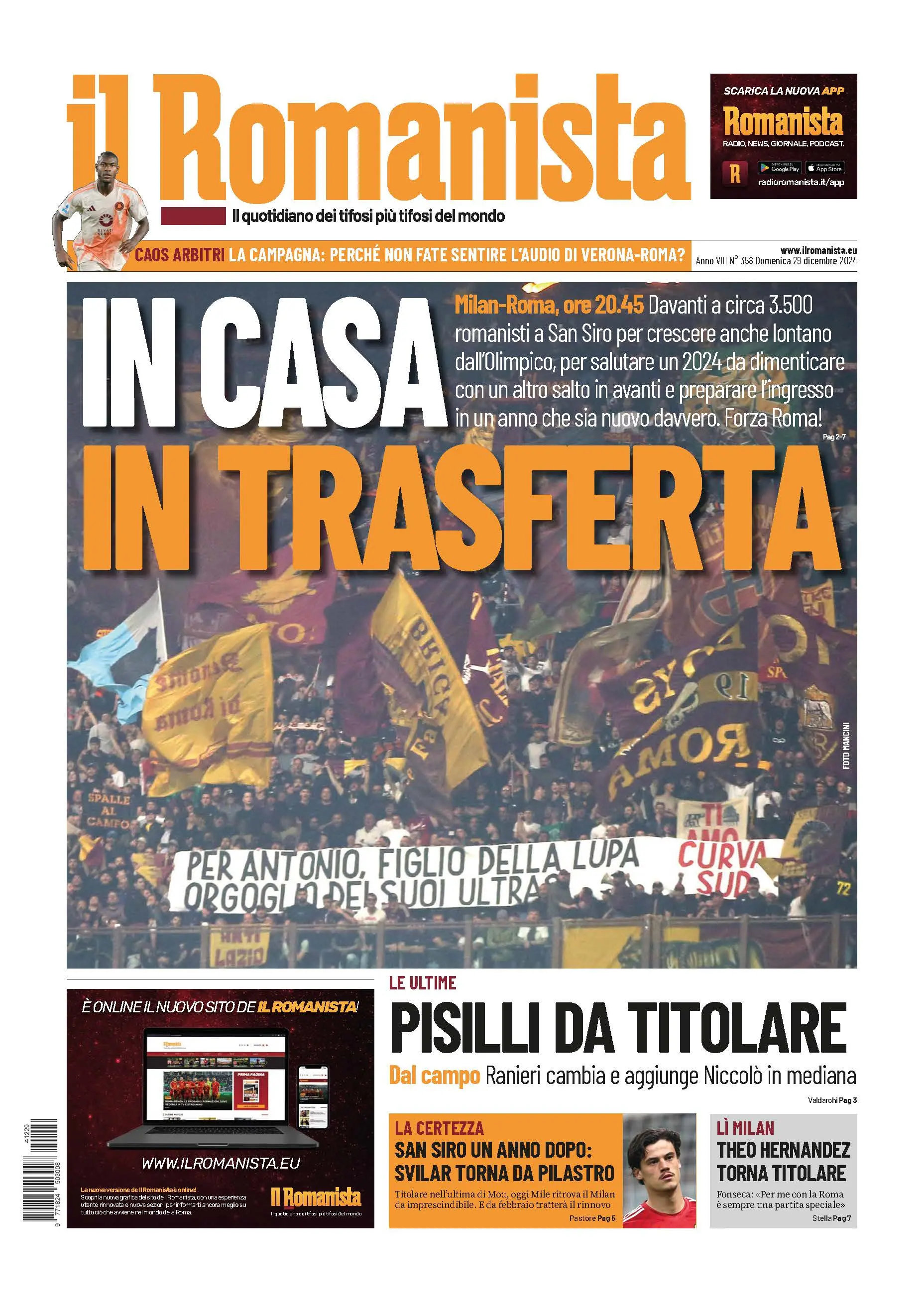 Prima-pagina-Il-Romanista-edizione-di-oggi-29-12-2024