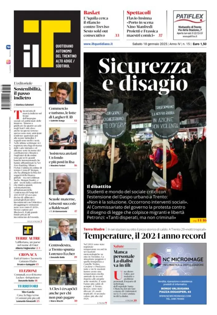 Prima-pagina-il-t-edizione-del-2025-01-18