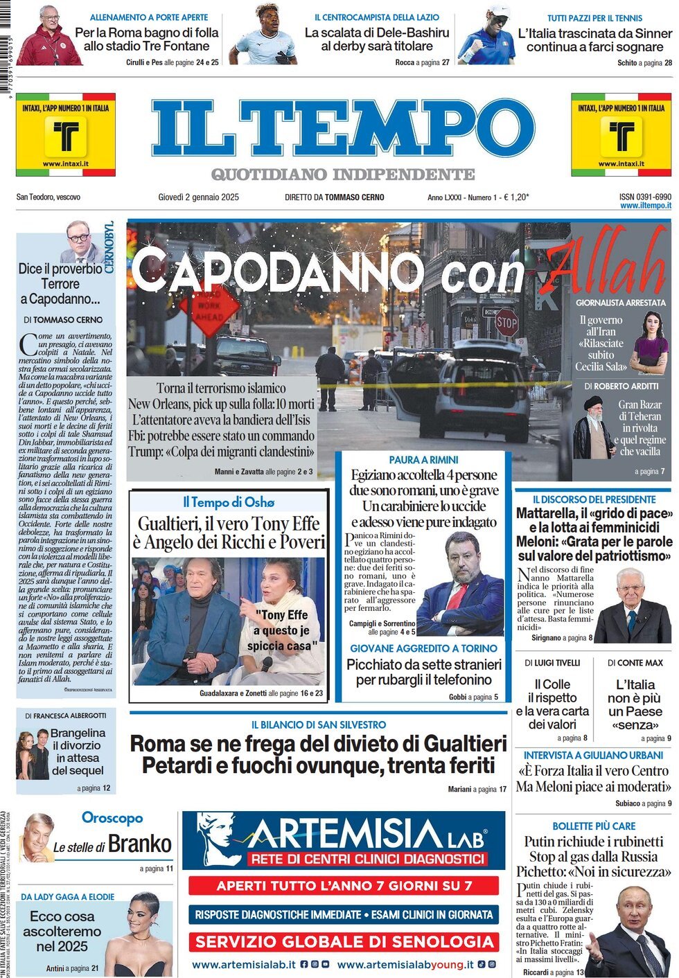 Prima-pagina-il-tempo-edizione-di-oggi-02-01-2025