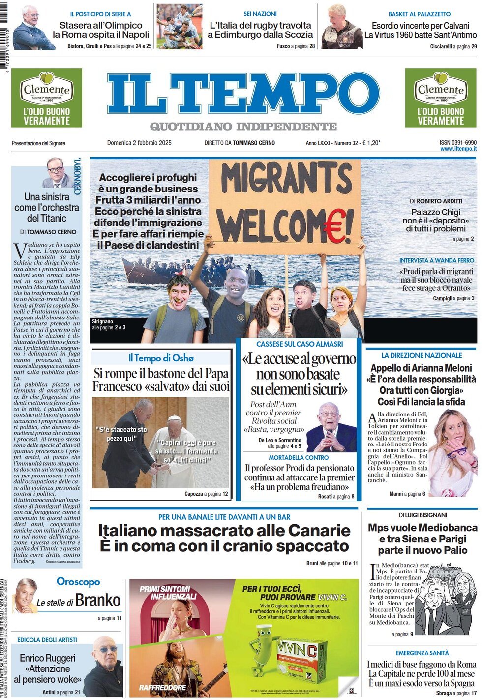 Prima-pagina-il-tempo-edizione-di-oggi-02-02-2025