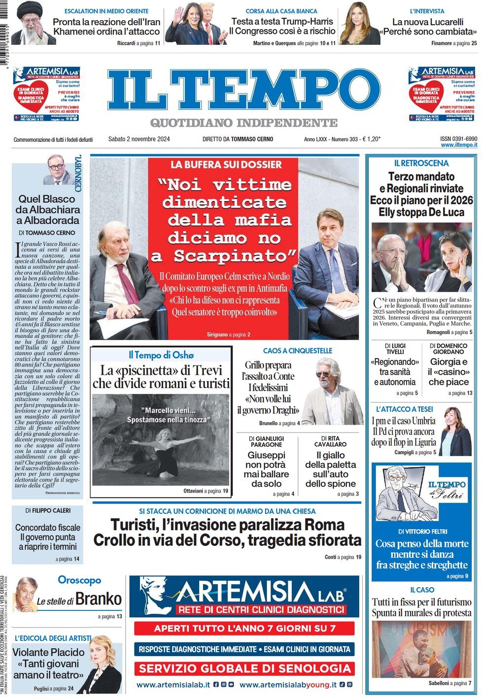 Prima-pagina-il-tempo-edizione-di-oggi-02-11-2024