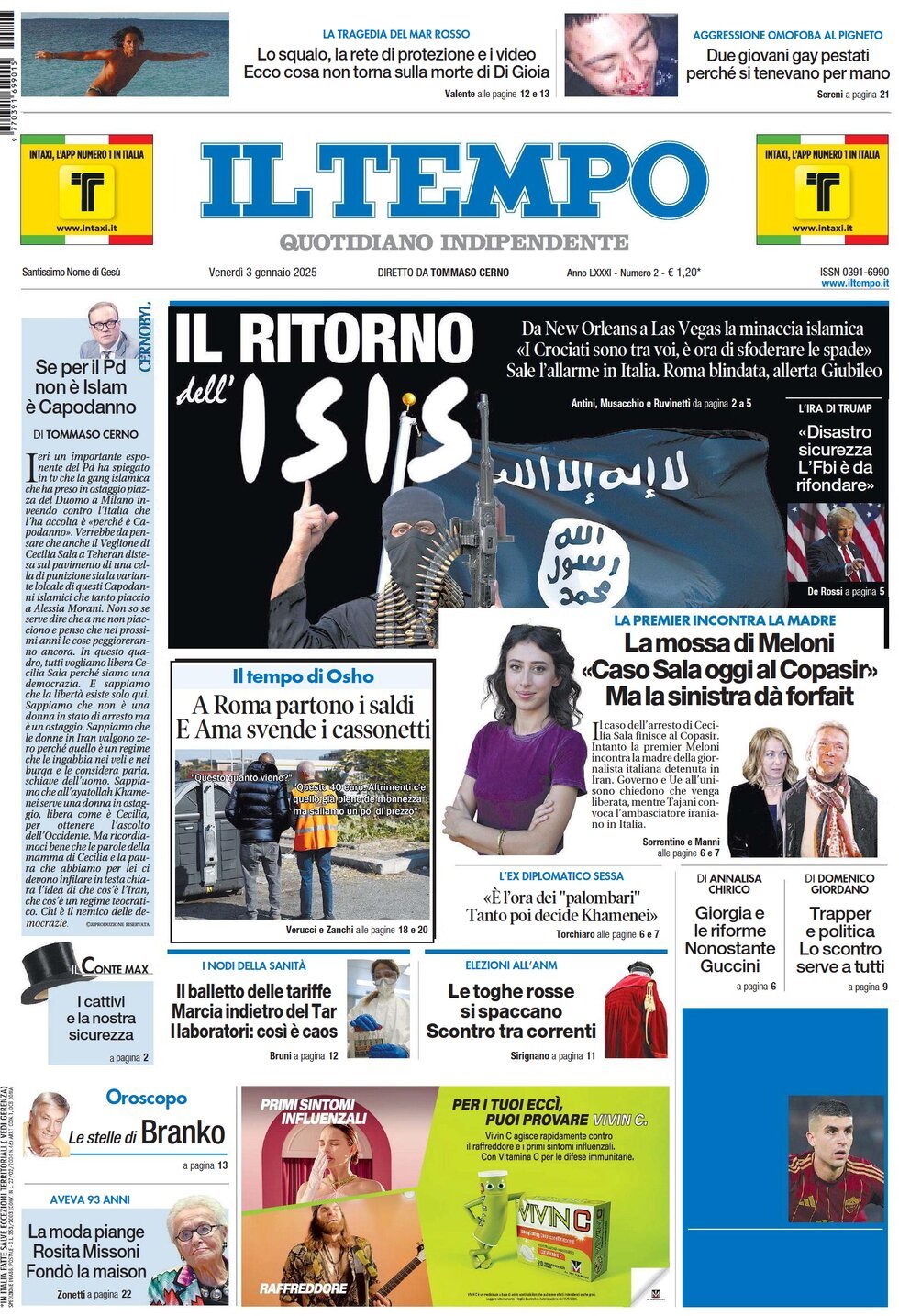 Prima-pagina-il-tempo-edizione-di-oggi-03-01-2025