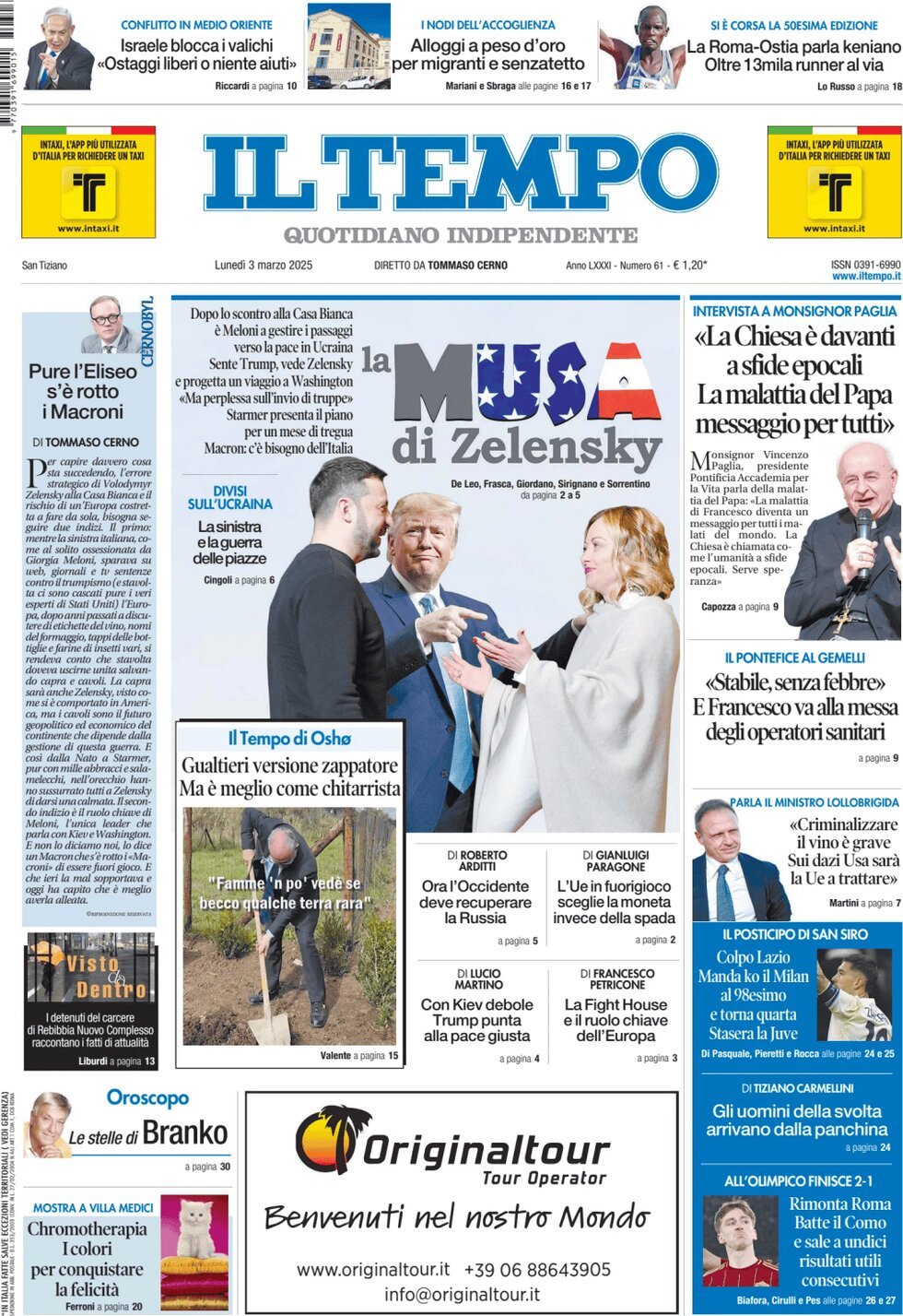 Prima-pagina-il-tempo-edizione-di-oggi-03-03-2025