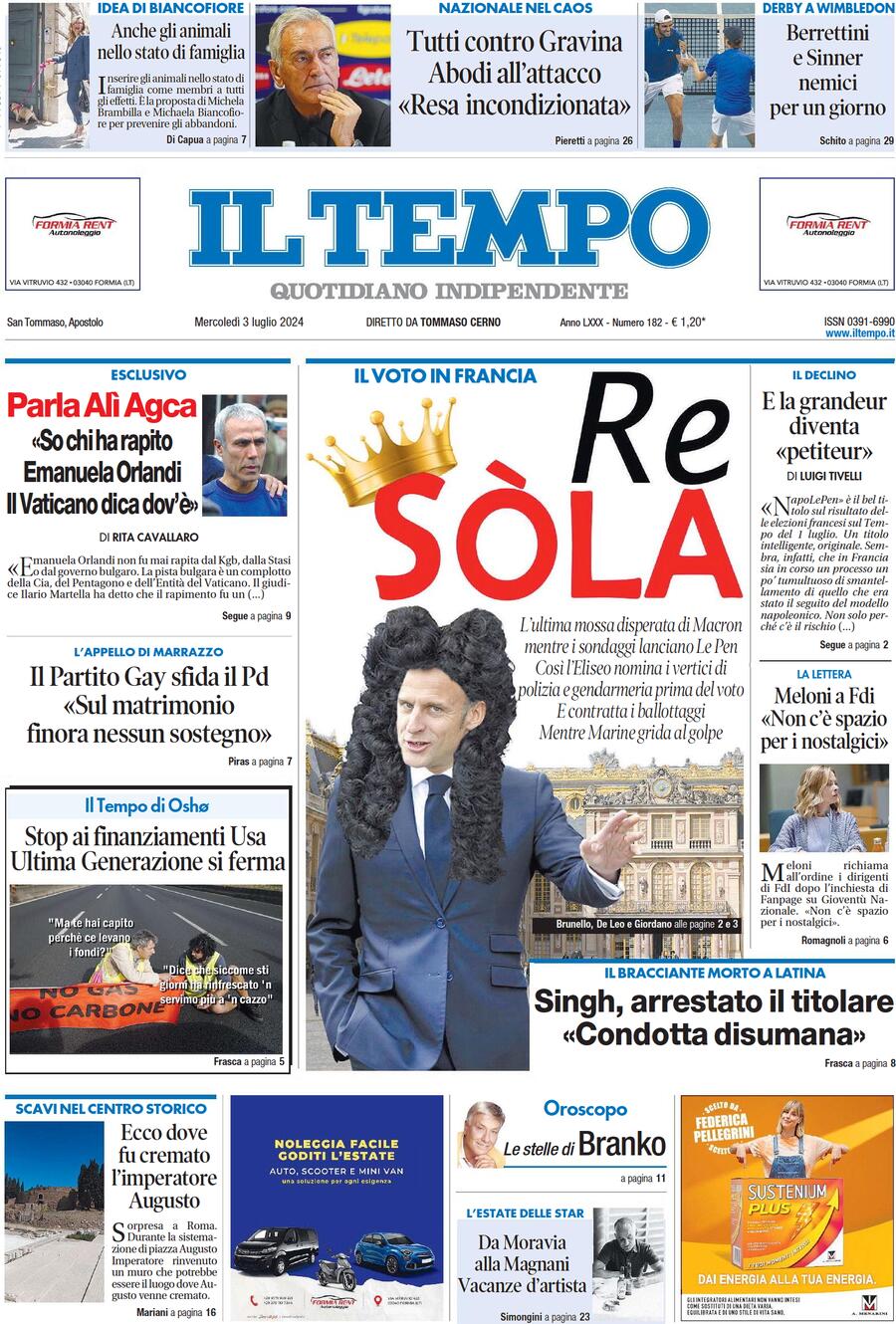 Prima-pagina-il-tempo-edizione-di-oggi-03-07-2024