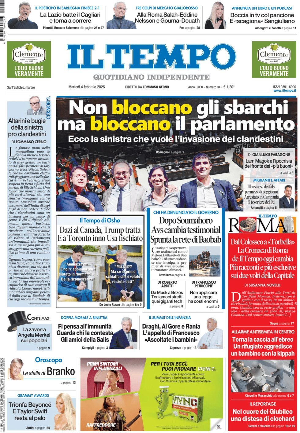 Prima-pagina-il-tempo-edizione-di-oggi-04-02-2025