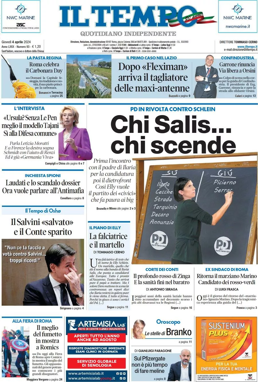 Prima-pagina-il-tempo-edizione-di-oggi-04-04-2024