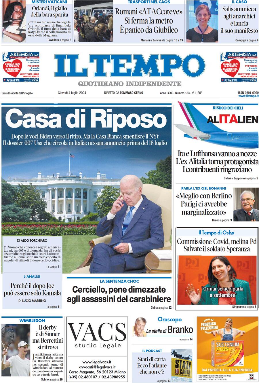 Prima-pagina-il-tempo-edizione-di-oggi-04-07-2024