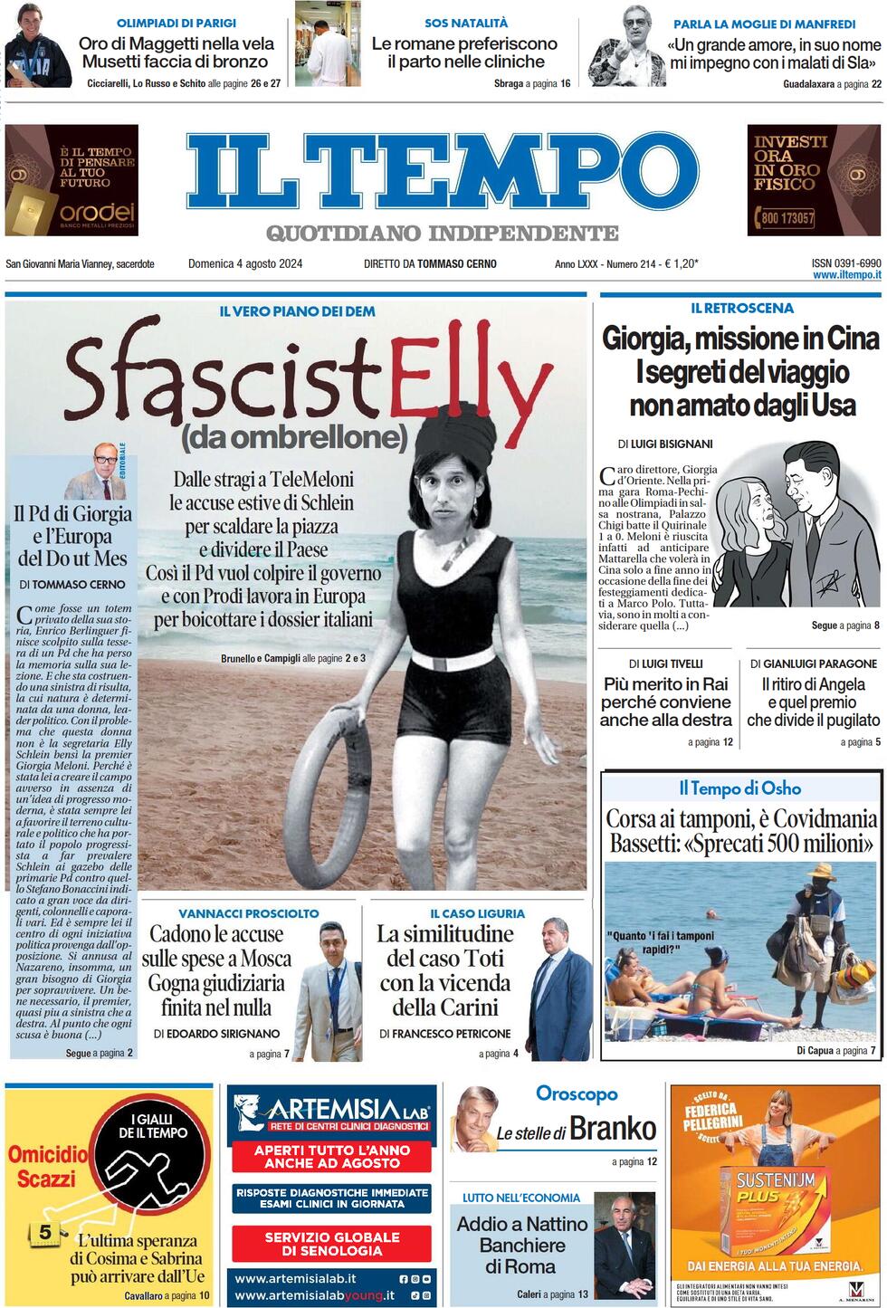 Prima-pagina-il-tempo-edizione-di-oggi-04-08-2024