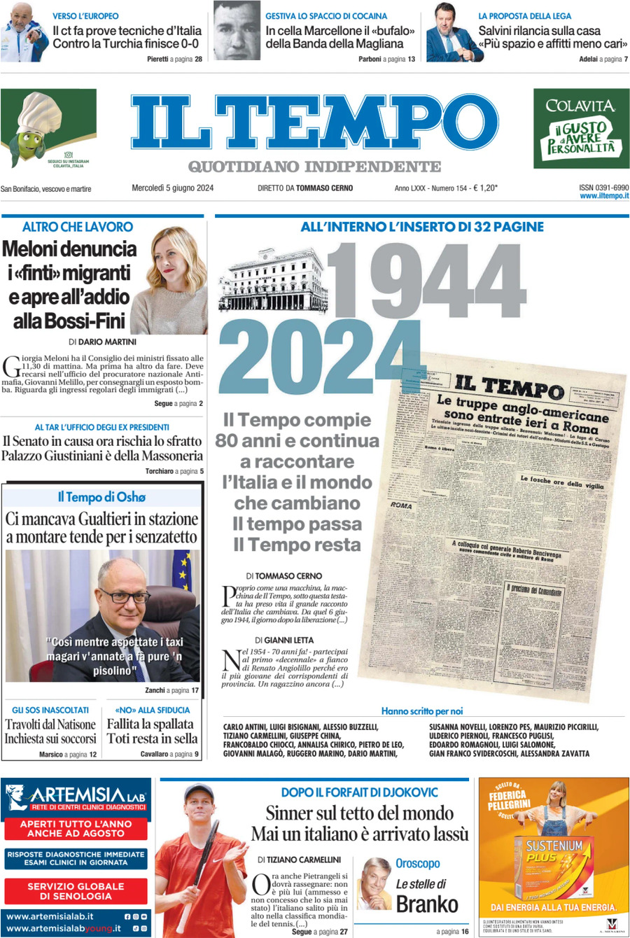 Prima-pagina-il-tempo-edizione-di-oggi-05-06-2024