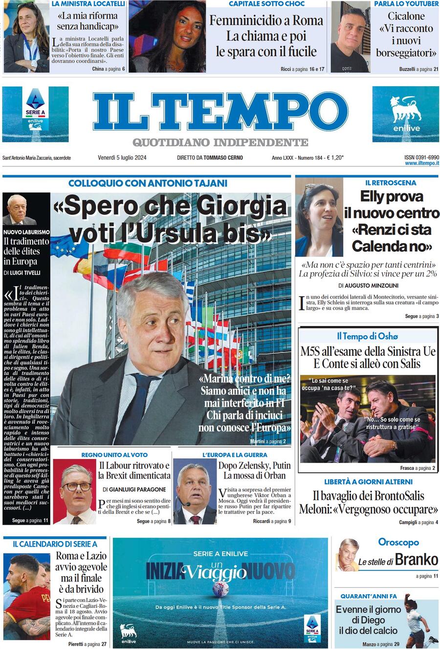 Prima-pagina-il-tempo-edizione-di-oggi-05-07-2024