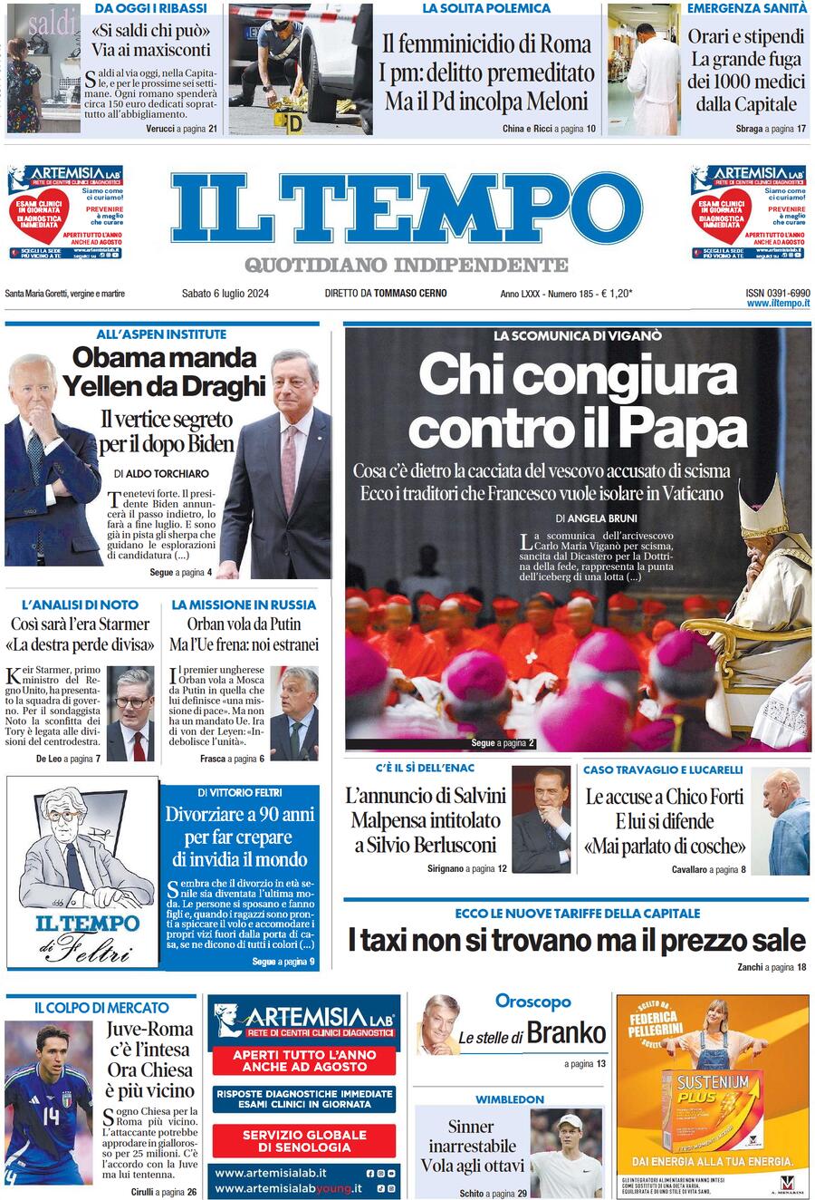 Prima-pagina-il-tempo-edizione-di-oggi-06-07-2024