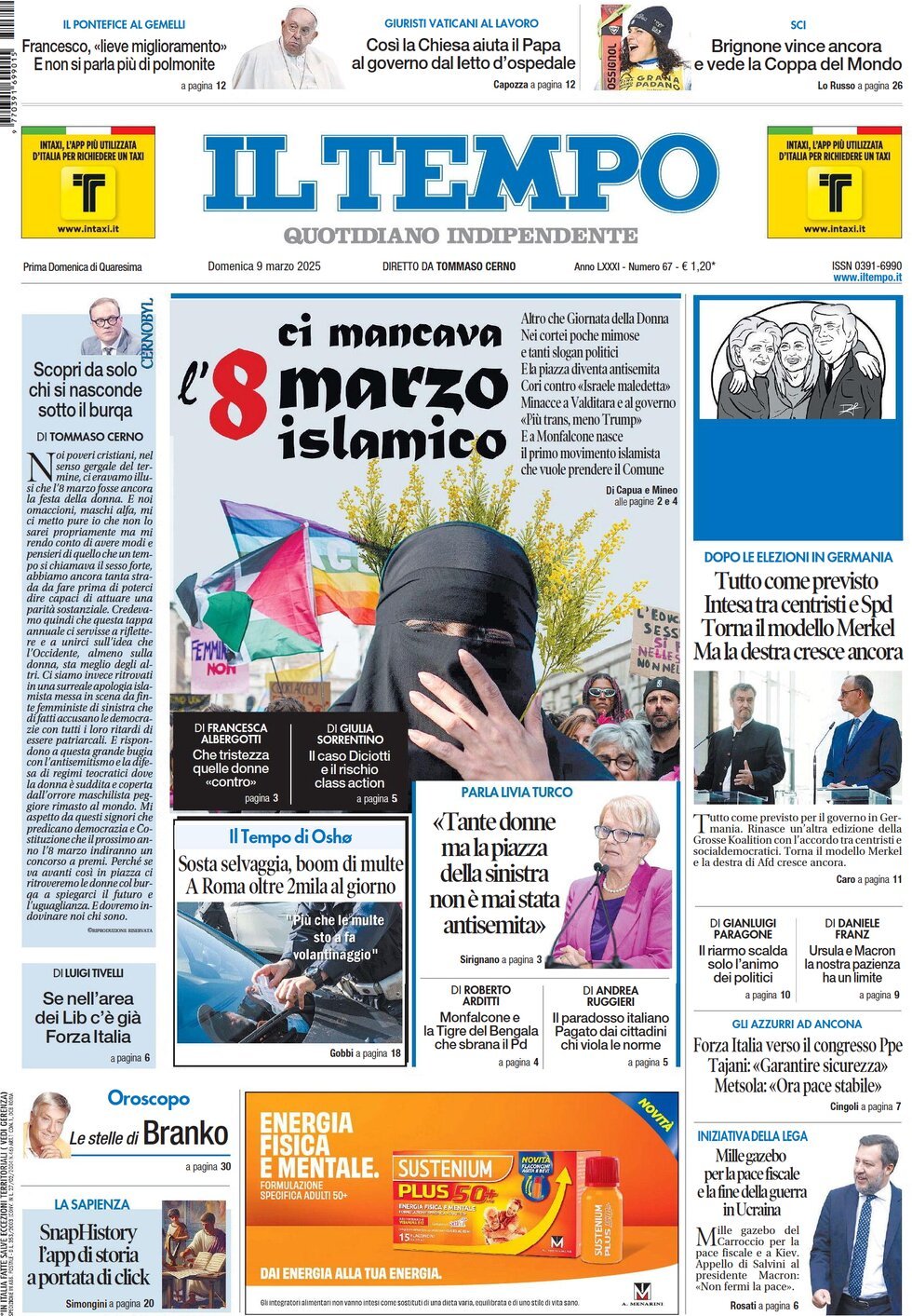 Prima-pagina-il-tempo-edizione-di-oggi-09-03-2025