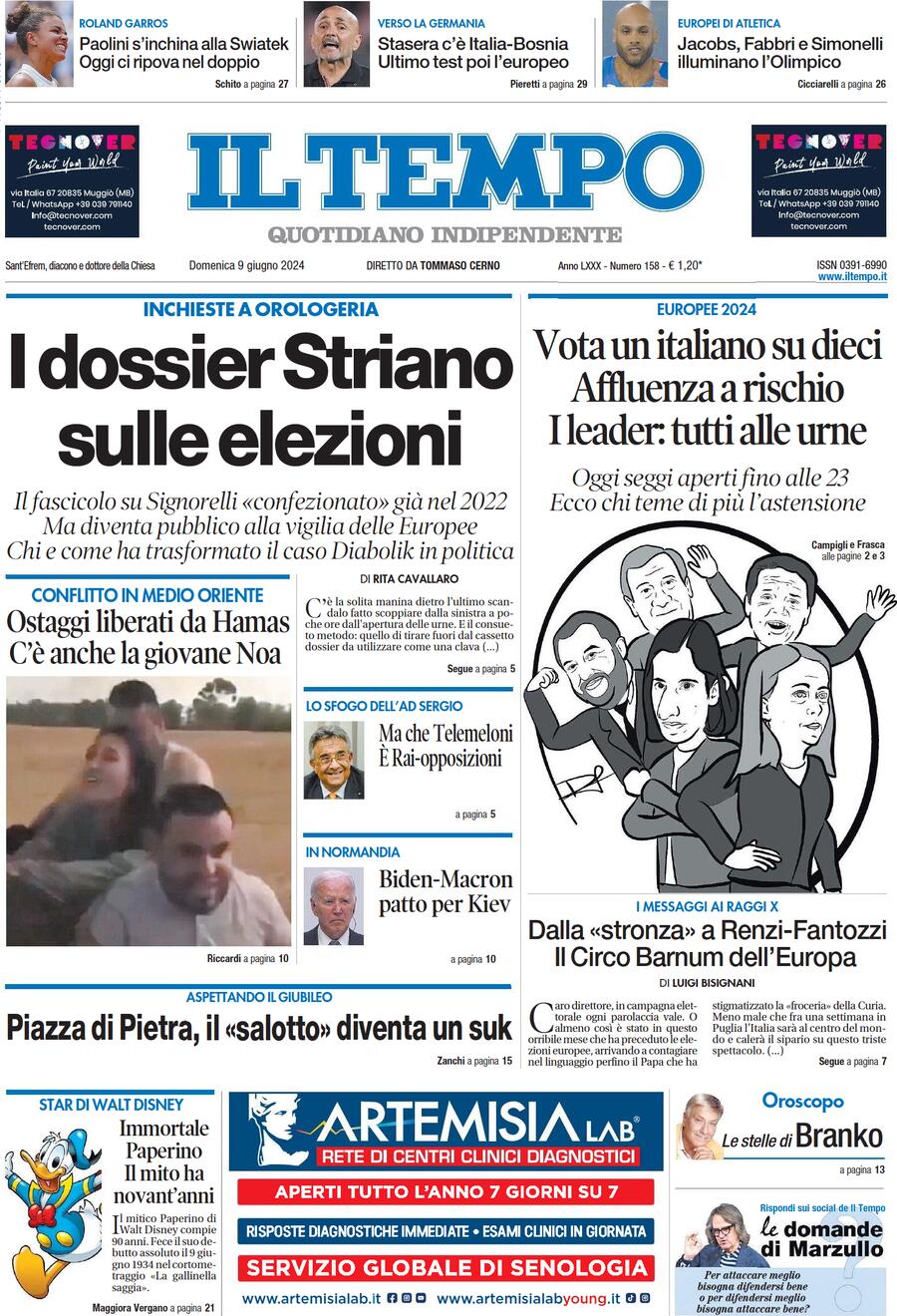 Prima-pagina-il-tempo-edizione-di-oggi-09-06-2024