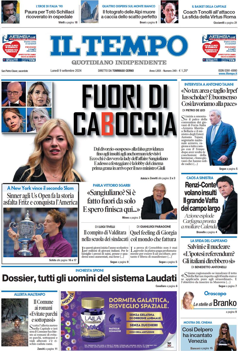 Prima-pagina-il-tempo-edizione-di-oggi-09-09-2024