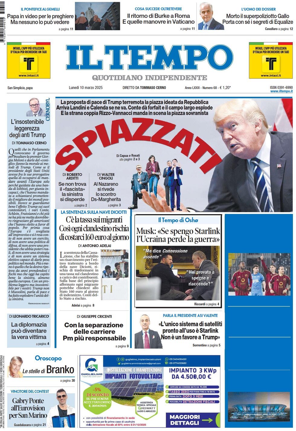 Prima-pagina-il-tempo-edizione-di-oggi-10-03-2025