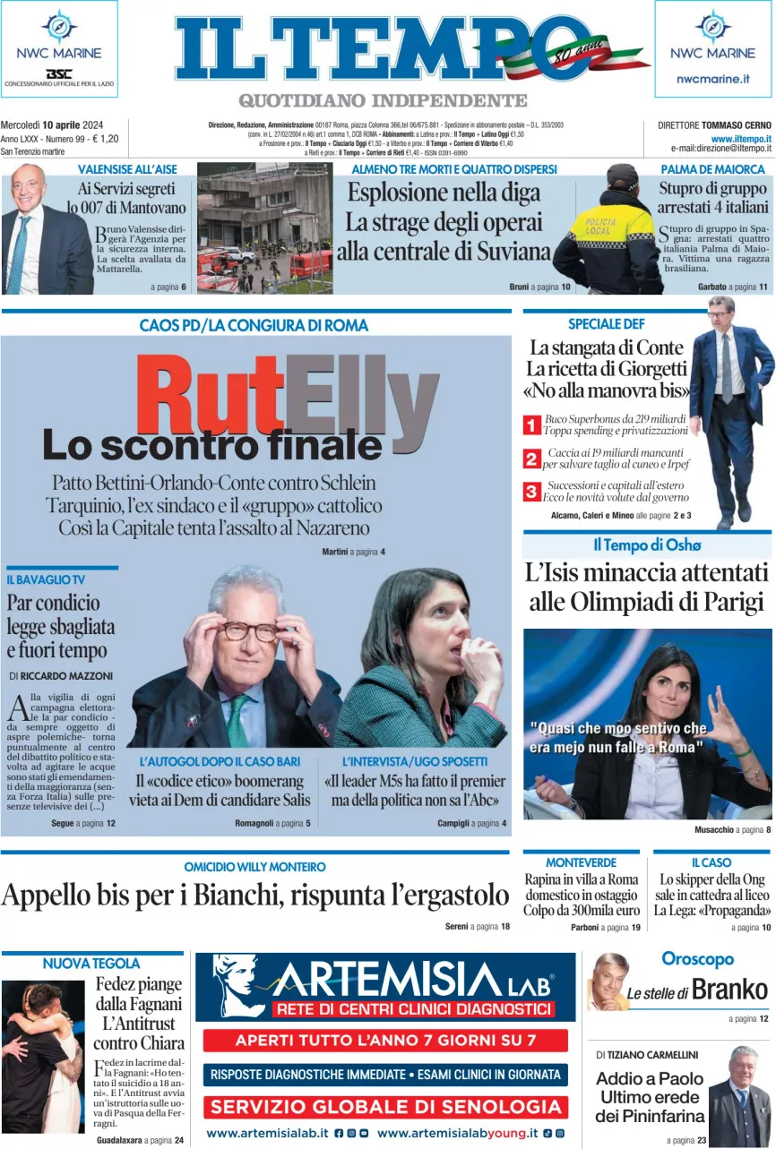 Prima-pagina-il-tempo-edizione-di-oggi-10-04-2024