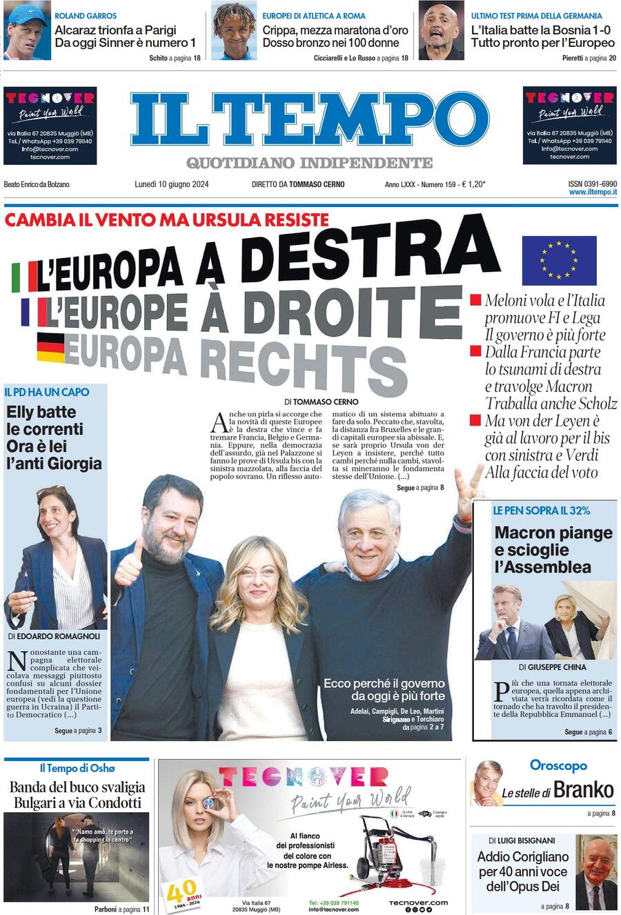 Prima-pagina-il-tempo-edizione-di-oggi-10-06-2024