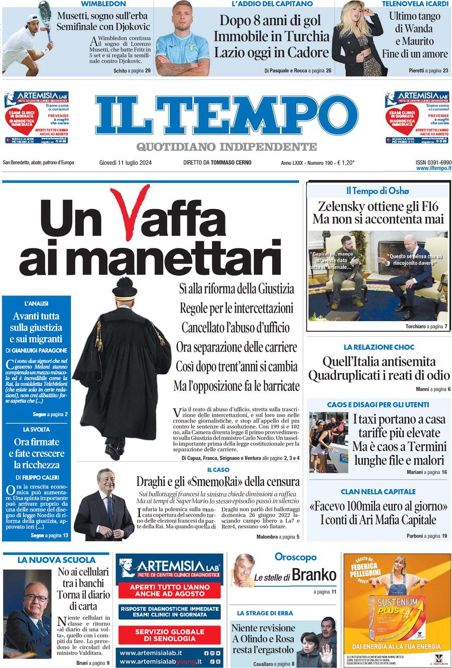 Prima-pagina-il-tempo-edizione-di-oggi-11-07-2024